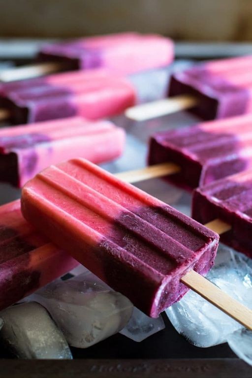 Strawberry Blueberry Popsicles