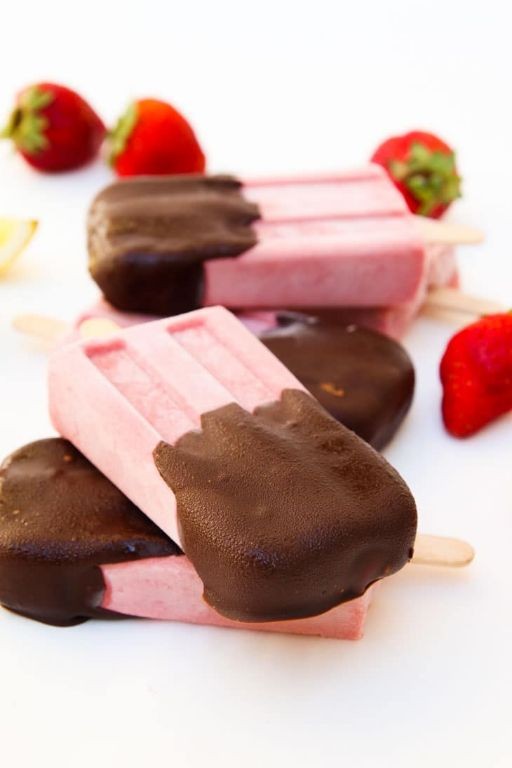Strawberry Chocolate Popsicles