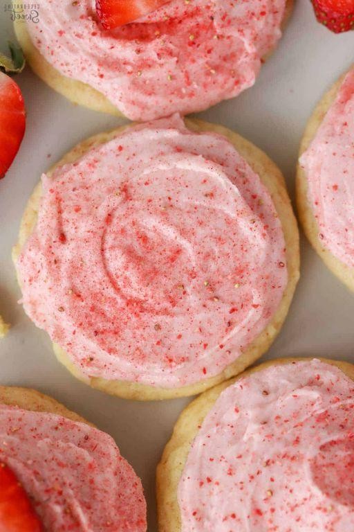 Strawberry Frosted Sugar Cookies