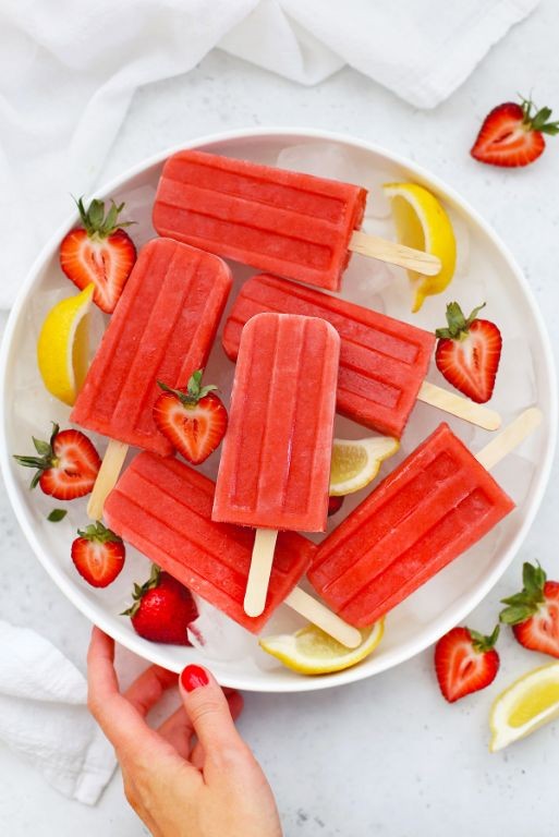 Strawberry Lemonade Popsicles