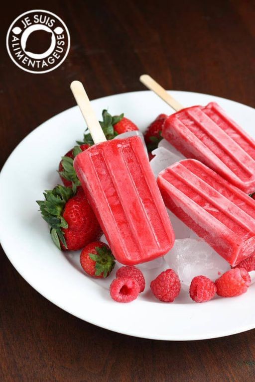 Strawberry Raspberry Popsicles