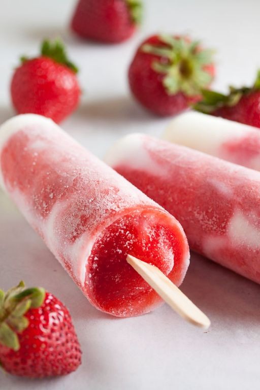 Strawberry Vanilla Popsicles