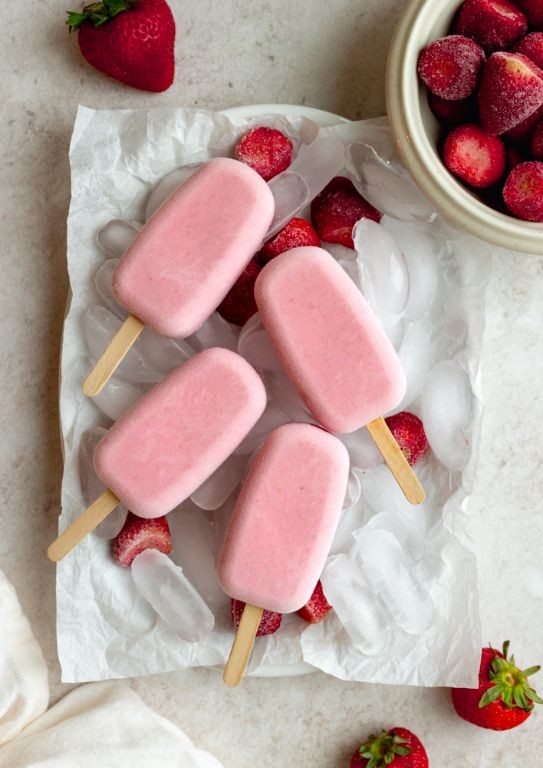 Strawberry Yogurt Popsicles