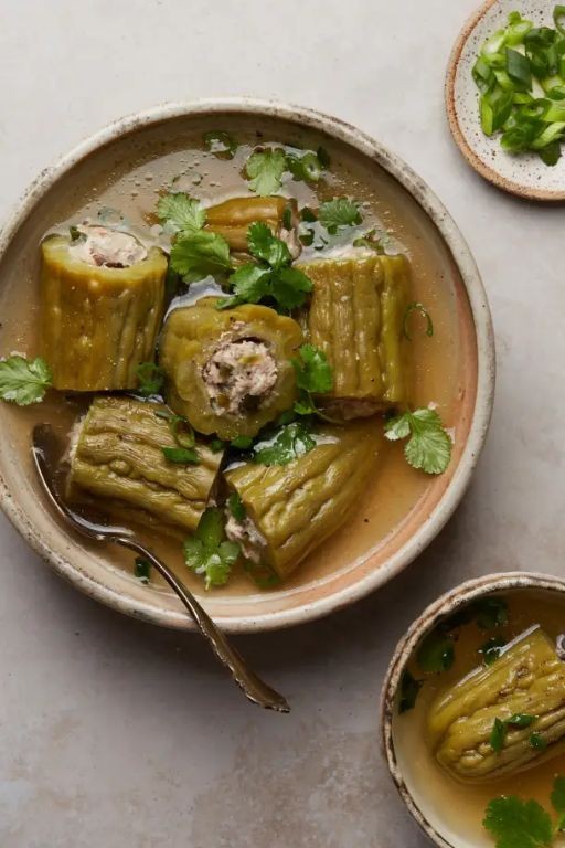 Stuffed Bitter Melon with Ground Pork