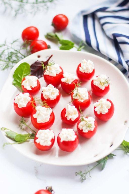 Stuffed Cherry Tomatoes with Herbed Cream Cheese