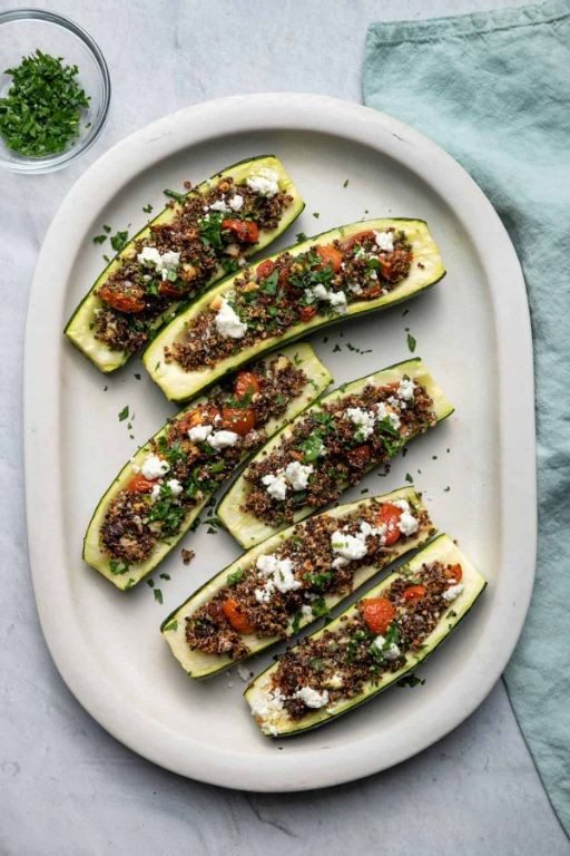 Stuffed Zucchini Boats with Quinoa