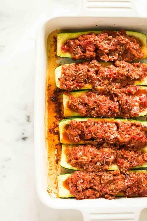 Stuffed Zucchini with Ground Turkey and Quinoa