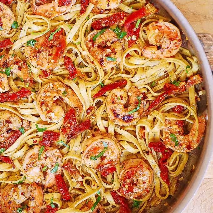 Sun-Dried Tomato Shrimp Scampi