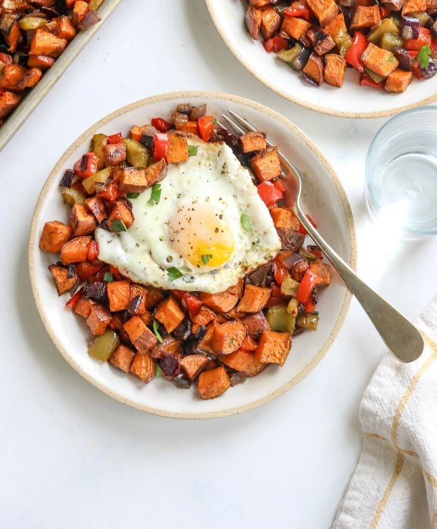 Sweet Potato Hash with Fried Eggs