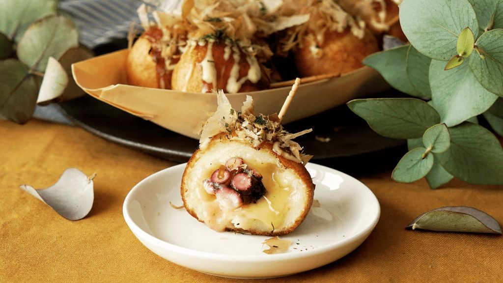 Sweet Potato Takoyaki with Honey Drizzle