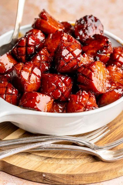 Sweet and Spicy Kielbasa Bites