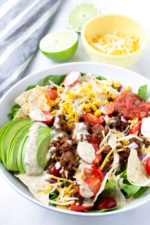 Taco Salad with Chipotle Ranch Dressing