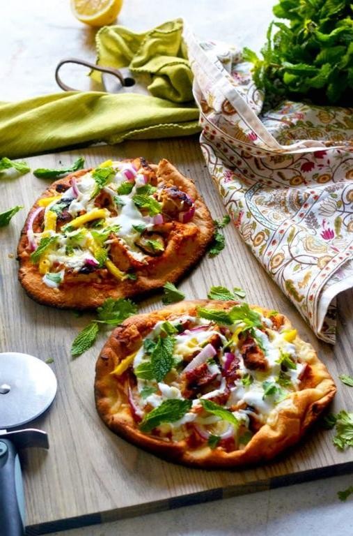 Tandoori Chicken Pizza with Naan Crust