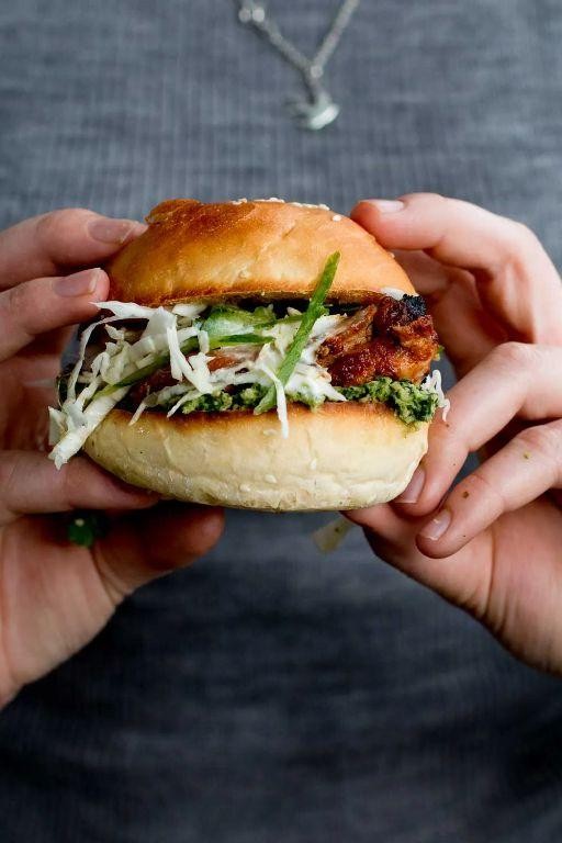 Tandoori Chicken Sandwich with Coriander Chutney