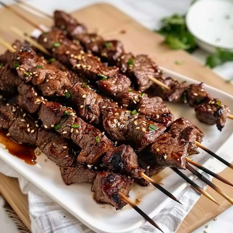 Tangy Mob Teriyaki Beef Skewers