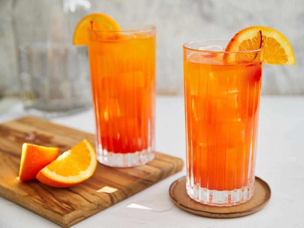 Tequila Sunrise with Grenadine and Orange Juice