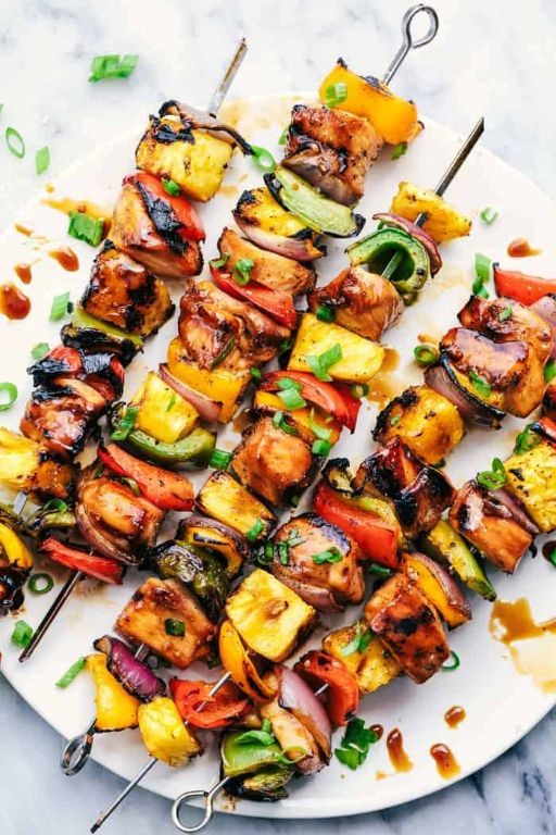 Teriyaki Chicken Breast Skewers with Bell Peppers
