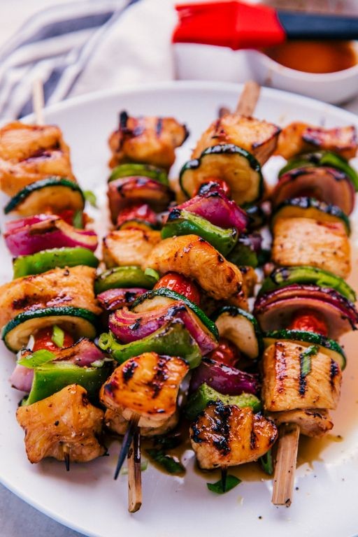 Teriyaki Chicken Breast and Vegetable Kebabs