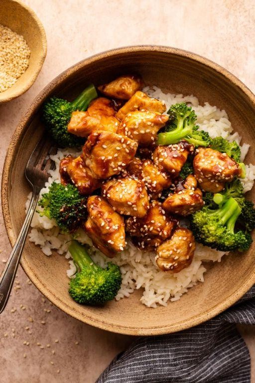 Teriyaki Glazed Chicken Tenders with Broccoli