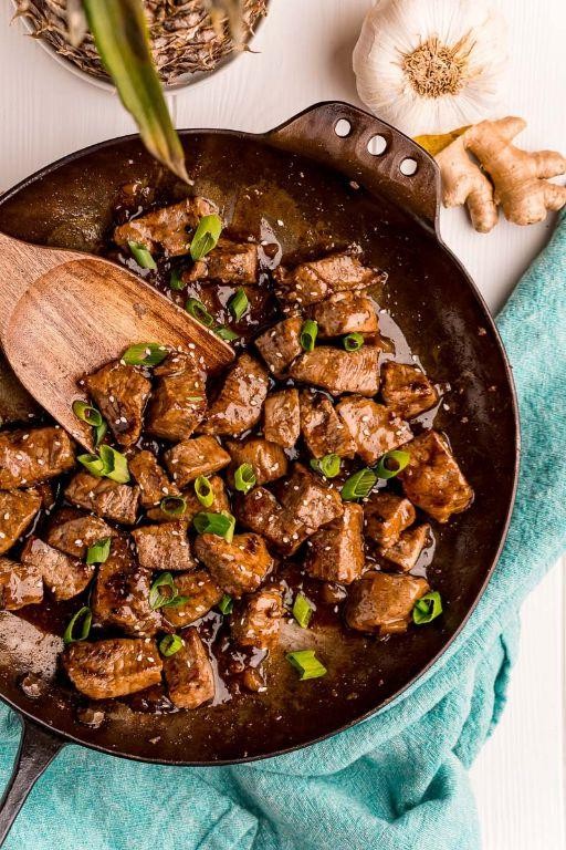 Teriyaki Sirloin Steak with Pineapple