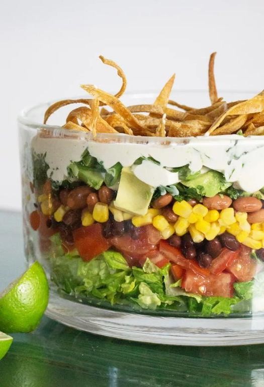 Tex-Mex 7 Layer Salad with Corn and Salsa