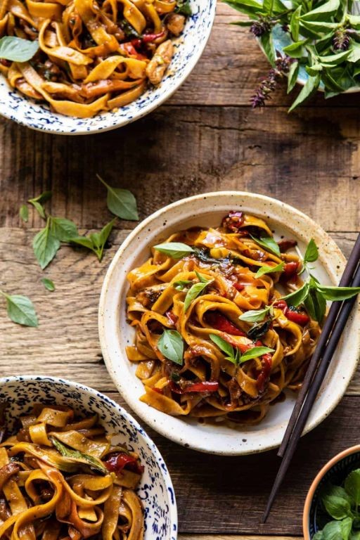 Thai Drunken Noodles with Basil