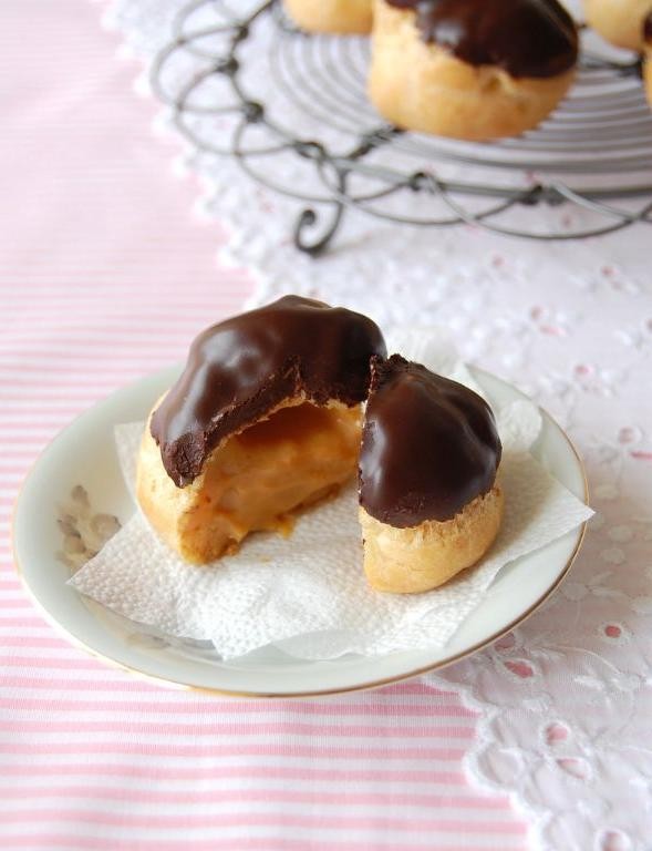 Toasted Coconut and Dulce de Leche Profiteroles