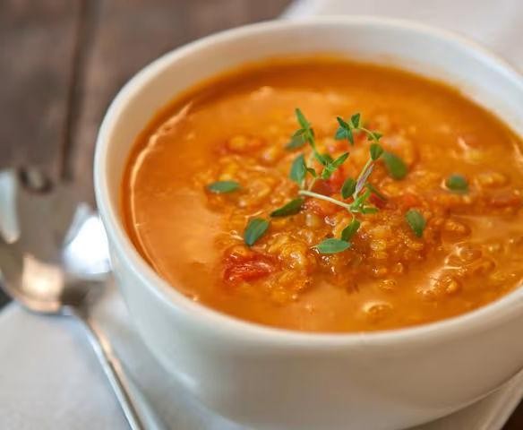 Tomato and Lentil Soup with Thyme