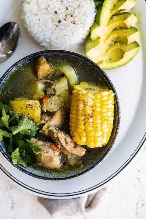 Traditional Colombian Sancocho with Chicken
