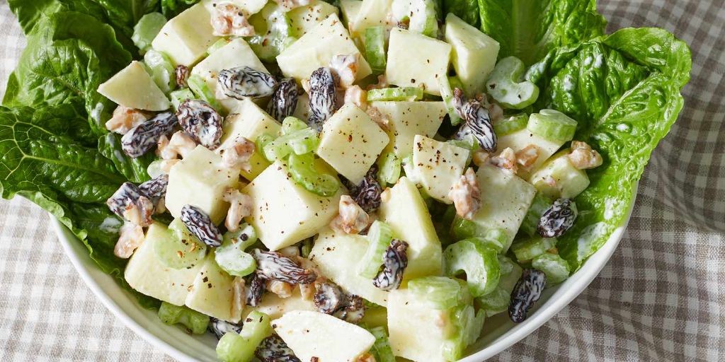 Traditional Waldorf Salad with Apples and Walnuts