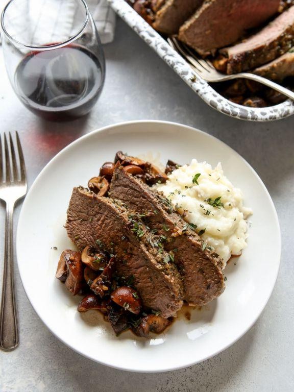 Tri Tip Roast with Roasted Garlic Mash