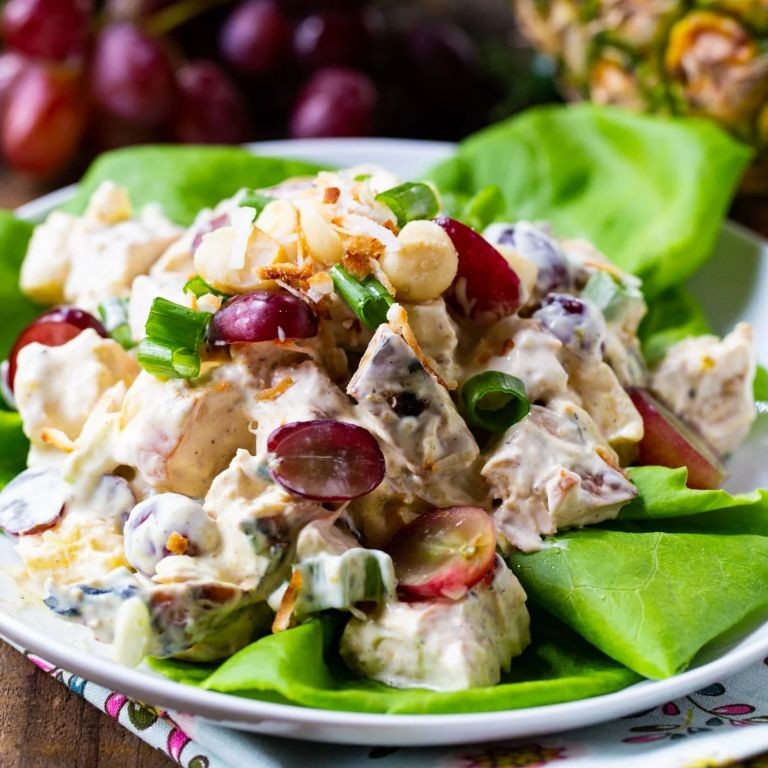Tropical Chicken Salad with Grapes and Pineapple