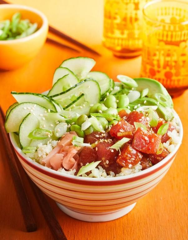 Tuna Poke Bowl with Cauliflower Rice