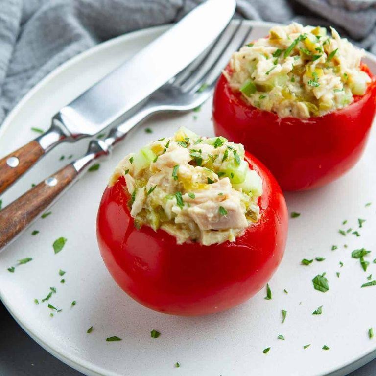Tuna and Cheese Stuffed Tomatoes