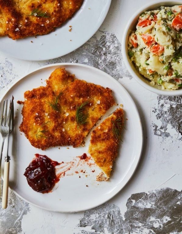Turkey Schnitzel with Cranberry Glaze