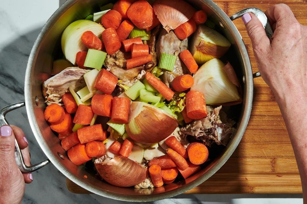 Turkey Stock with Carrots and Celery