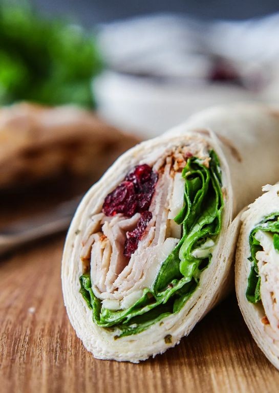 Turkey and Cranberry Cream Cheese Wrap
