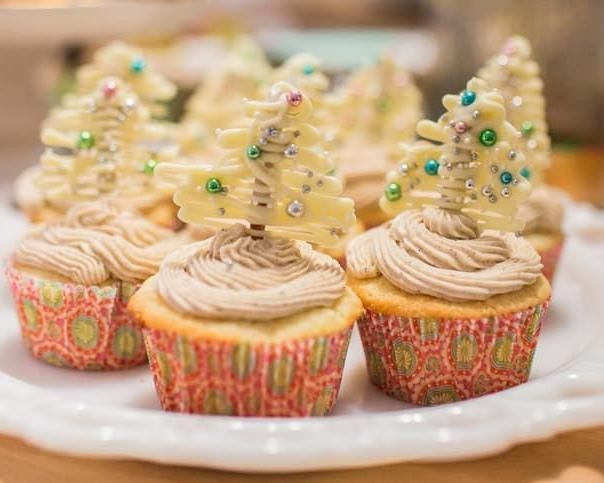Vanilla Bean Christmas Muffins with Sprinkles