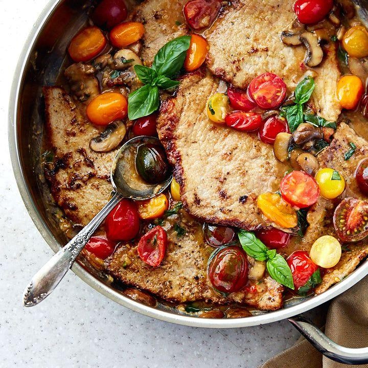 Veal Scallopini with Cherry Tomatoes and Basil
