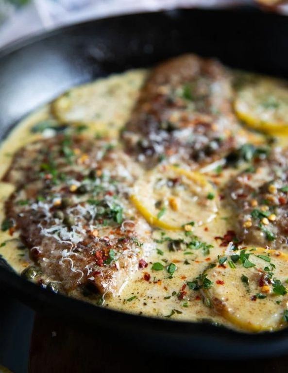 Veal Scallopini with Roasted Garlic and Rosemary
