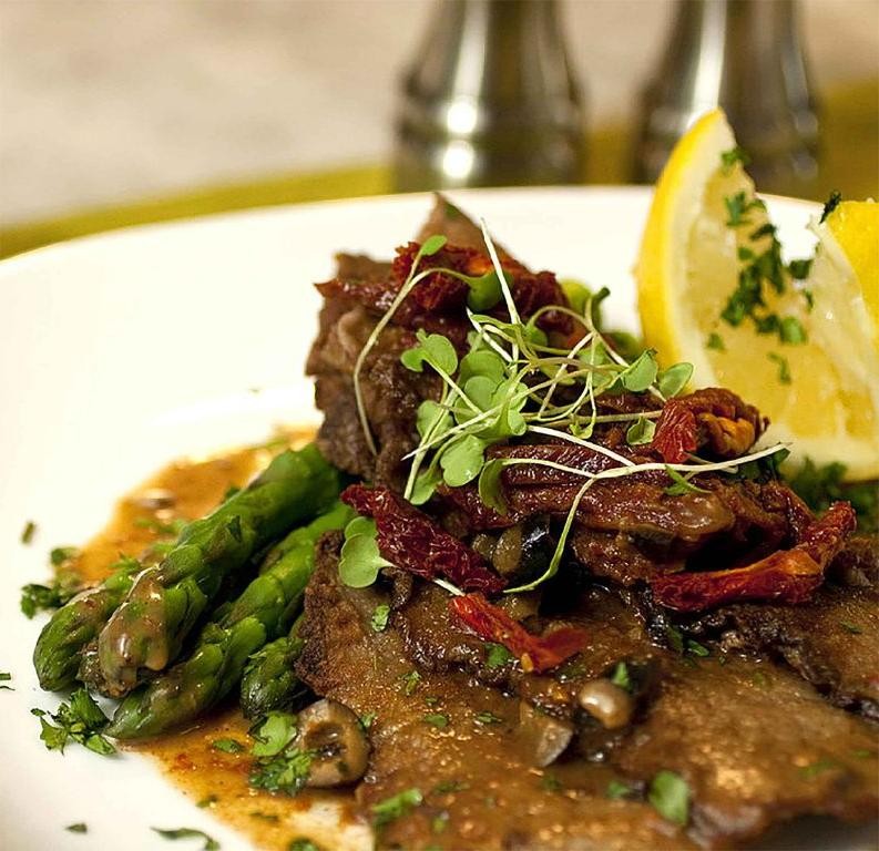 Veal Scallopini with Sun-Dried Tomatoes and Spinach