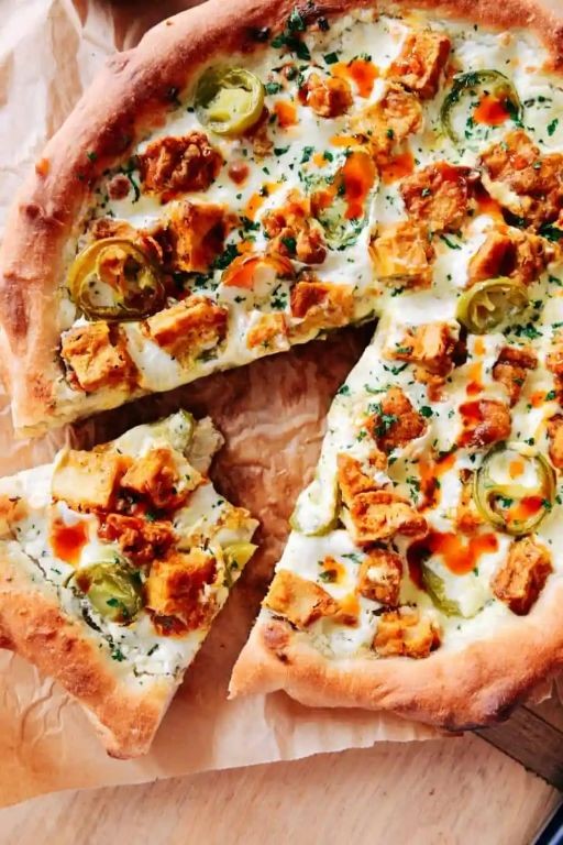 Vegan Buffalo Tofu Pizza