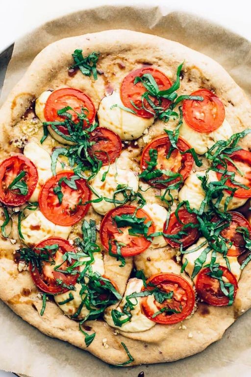 Vegan Caprese Pizza with Cashew Mozzarella
