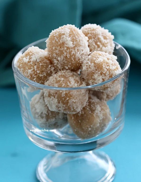 Vegan Coconut Laddu with Coconut Sugar