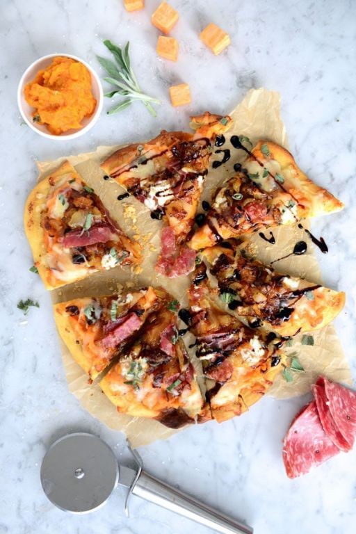 Vegan Sweet Potato and Caramelized Onion Pizza