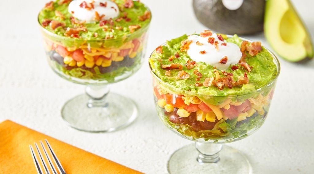 Vegetarian 7 Layer Salad with Avocado
