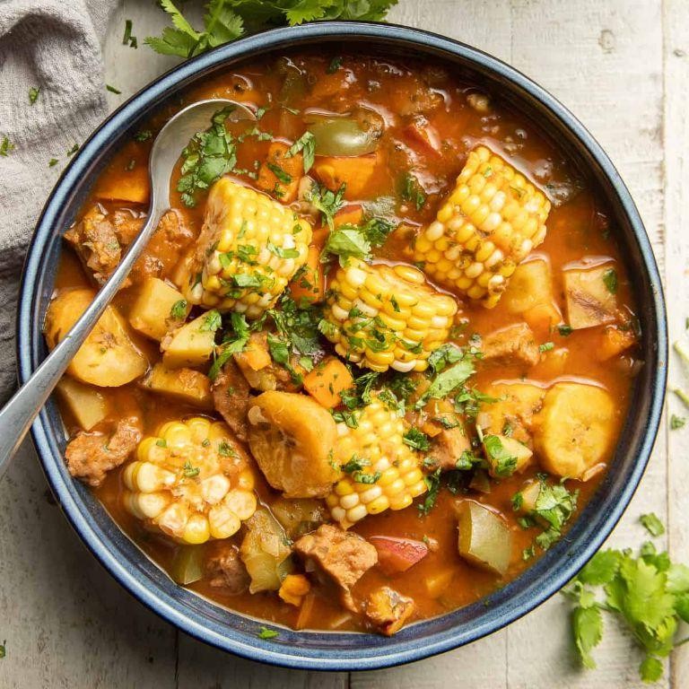 Vegetarian Sancocho with Plantains and Yuca