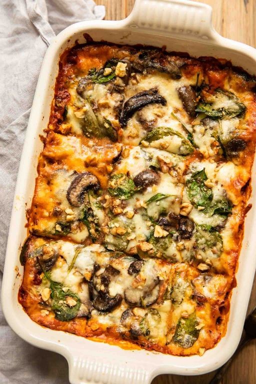 Vegetarian Spinach and Mushroom Lasagna