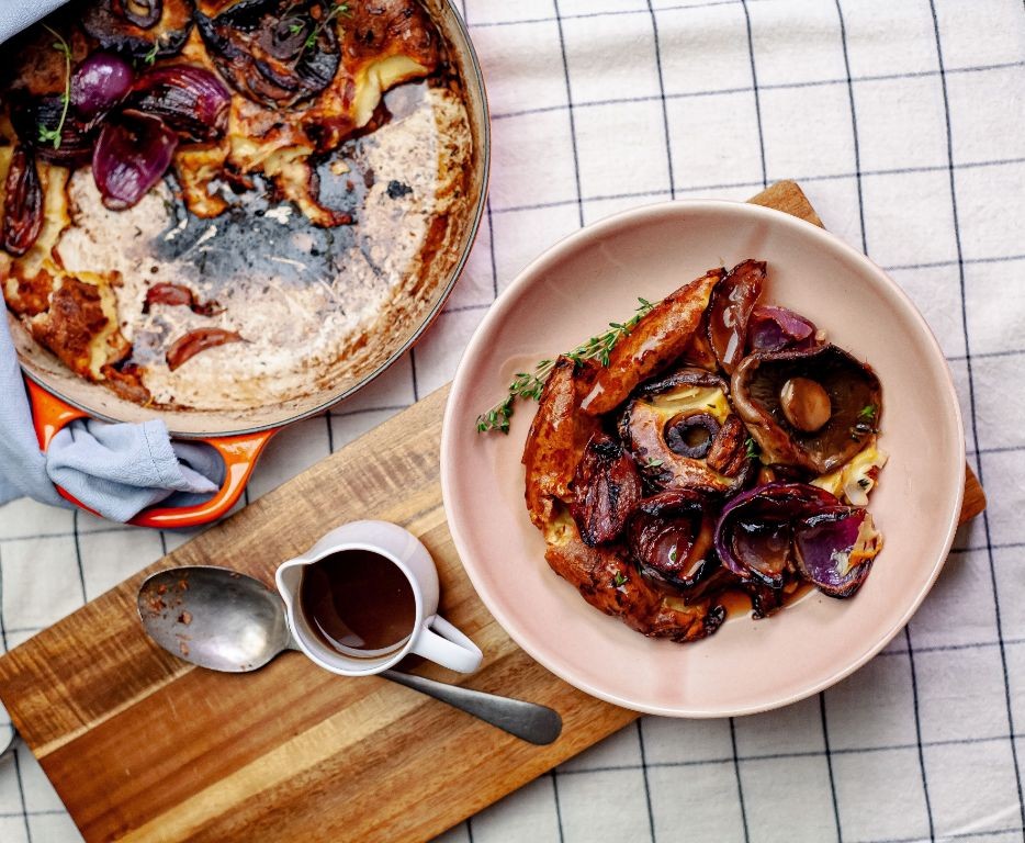 Vegetarian Toad in the Hole with Mushrooms