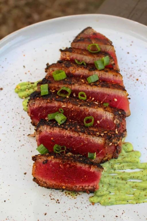 Wasabi Sesame Tuna Steak with Avocado Salsa